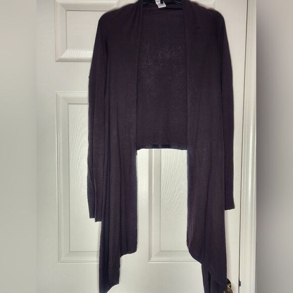 Worthington S/M Chocolate Brown LngSlve SILK Blend Women's Wrap Opened Cardigan - Picture 1 of 9